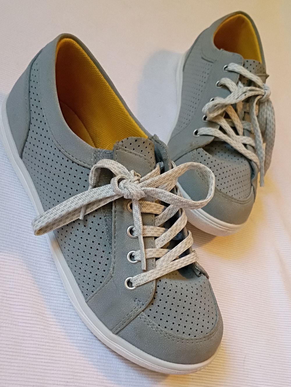 Livie & Luca Gray Perforated Lace-Up Sneakers